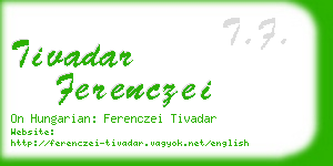 tivadar ferenczei business card